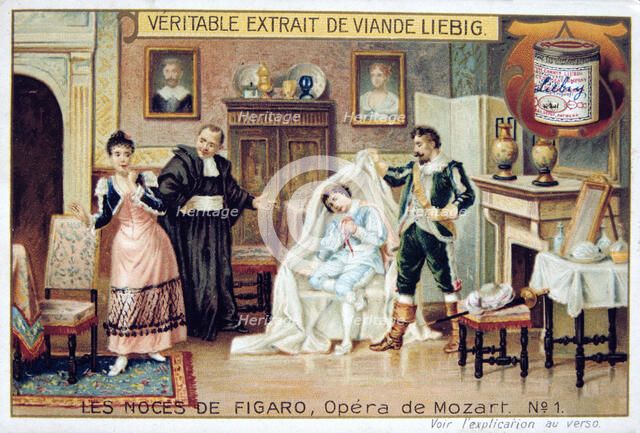 Scene from Mozart's opera The Marriage of Figaro, 1786 (1905).  Artist: Anon