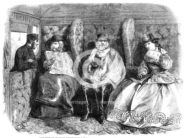 Scene from Mr. Woodin's Entertainment, "Elopement Extraordinary," at the Polygraphic Hall, 1864. Creator: Unknown.
