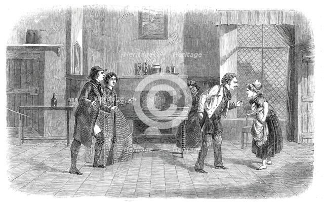 Scene from Mr. Brougham's comedy of "Romance and Reality", at the Hammersmith Theatre, 1860. Creator: Unknown.