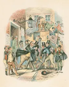 Scene from Nicholas Nickelby by Charles Dickens, 1838-1839. Artist: Hablot Knight Browne