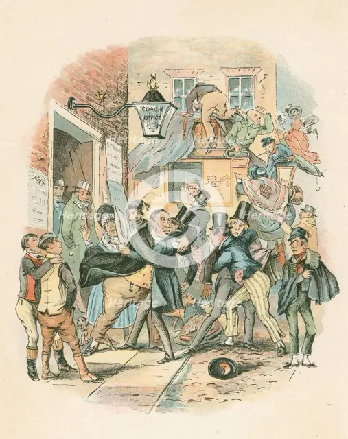 Scene from Nicholas Nickelby by Charles Dickens, 1838-1839. Artist: Hablot Knight Browne