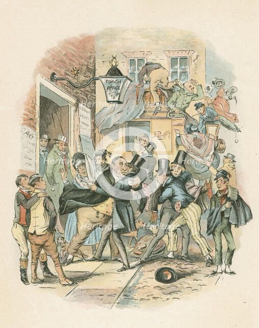Scene from Nicholas Nickelby by Charles Dickens, 1838-1839. Artist: Hablot Knight Browne