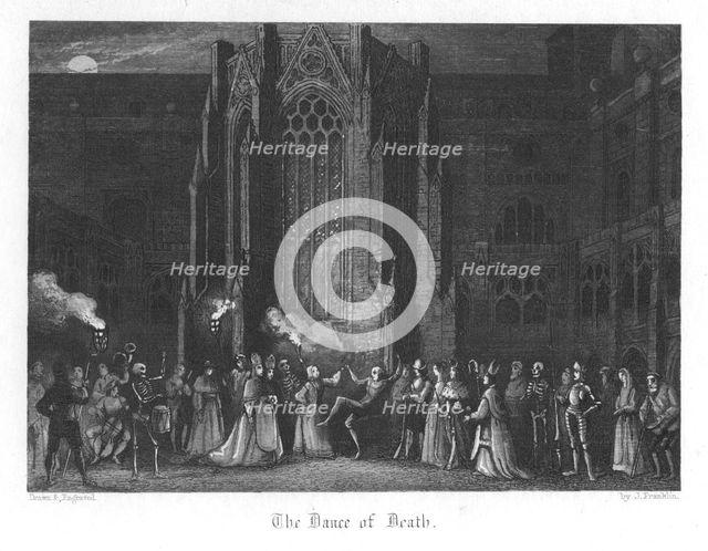 Scene from Old St Paul's by William Harrison Ainsworth, 1855. Artist: John Franklin