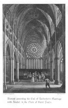 Scene from Old St Paul's by William Harrison Ainsworth, 1855. Artist: John Franklin
