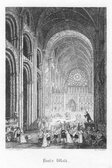 Scene from Old St Paul's by William Harrison Ainsworth, 1855. Artist: John Franklin