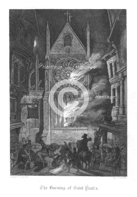 Scene from Old St Paul's by William Harrison Ainsworth, 1855. Artist: John Franklin