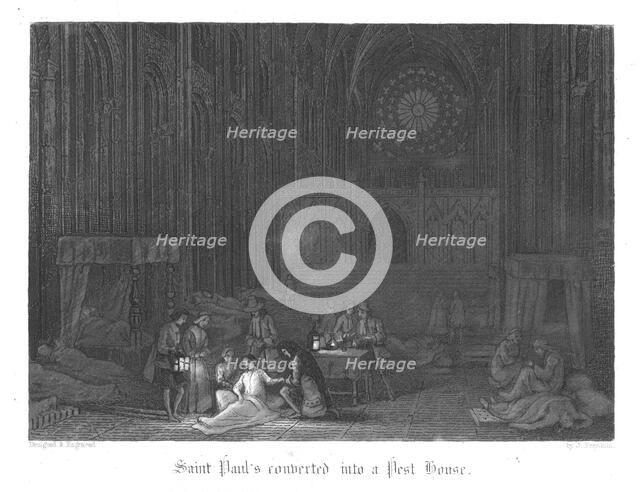 Scene from Old St Paul's by William Harrison Ainsworth, 1855. Artist: John Franklin