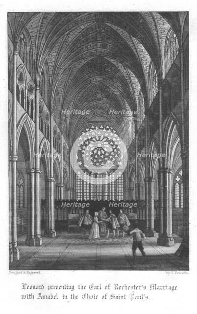 Scene from Old St Paul's by William Harrison Ainsworth, 1855. Artist: John Franklin