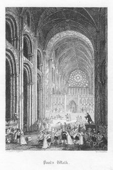 Scene from Old St Paul's by William Harrison Ainsworth, 1855. Artist: John Franklin