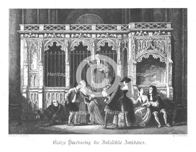 Scene from Old St Paul's by William Harrison Ainsworth, 1855. Artist: John Franklin