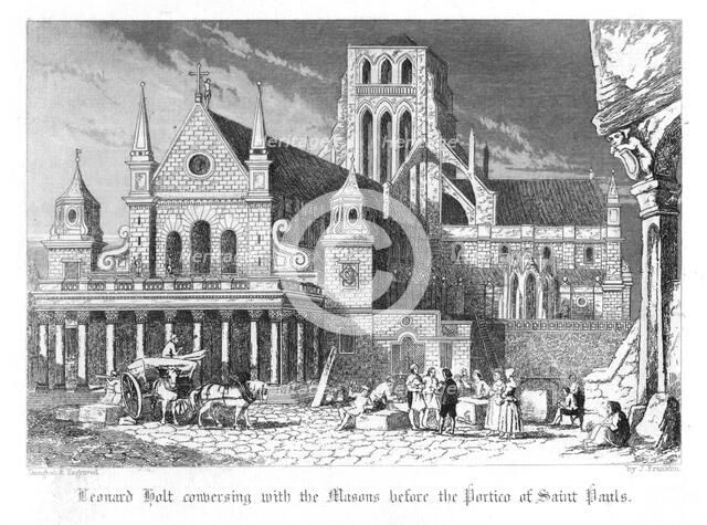 Scene from Old St Paul's by William Harrison Ainsworth, 1855. Artist: John Franklin