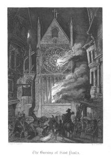 Scene from Old St Paul's by William Harrison Ainsworth, 1855. Artist: John Franklin