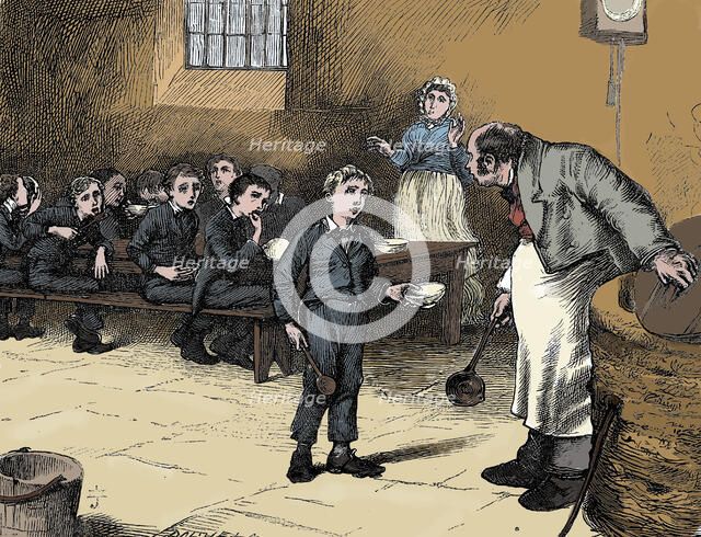 Scene from Oliver Twist by Charles Dickens, 1836. Artist: James Mahoney