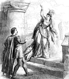 Scene from "Rebecca," at Drury-Lane Theatre, 1871. Creator: Unknown