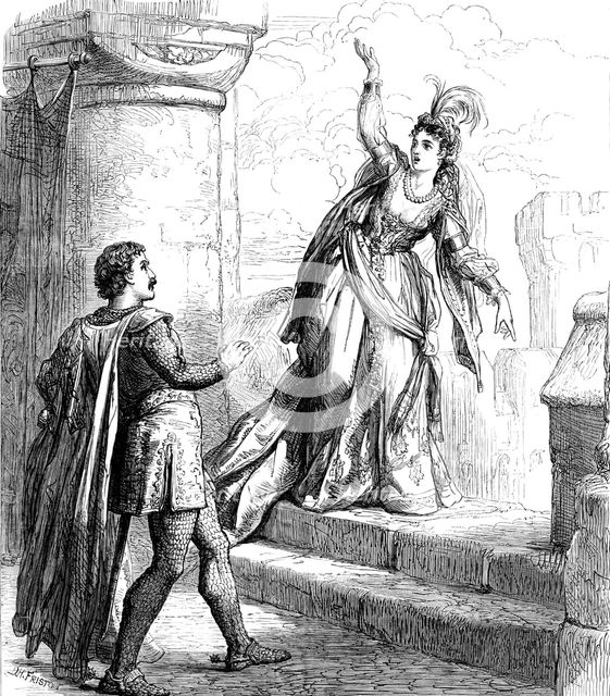 Scene from "Rebecca," at Drury-Lane Theatre, 1871. Creator: Unknown.