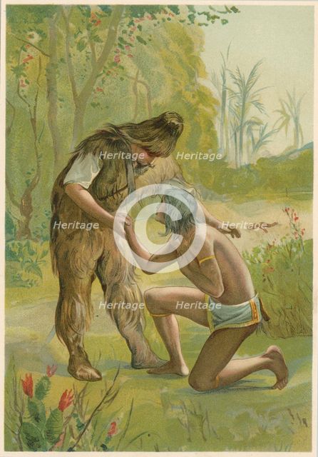 Scene from Robinson Crusoe by Daniel Defoe, 1892. Artist: John Dawson Watson