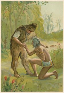 Scene from Robinson Crusoe by Daniel Defoe, 1892. Artist: John Dawson Watson