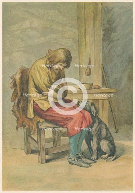 Scene from Robinson Crusoe by Daniel Defoe, 1892. Artist: John Dawson Watson