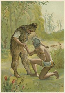 Scene from Robinson Crusoe by Daniel Defoe, 1892. Artist: John Dawson Watson