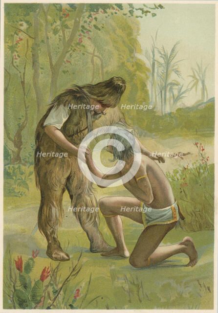 Scene from Robinson Crusoe by Daniel Defoe, 1892. Artist: John Dawson Watson