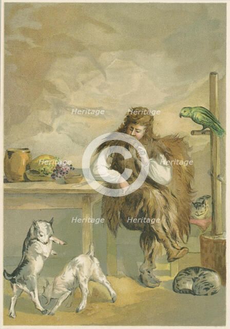 Scene from Robinson Crusoe by Daniel Defoe, 1892. Artist: John Dawson Watson