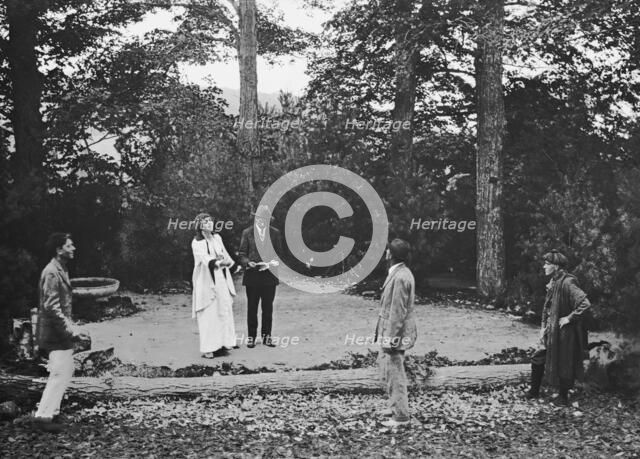 Scene from Sanctuary, A Bird Masque, by Percy MacKaye...Meriden Bird Club...New Hampshire, 1913. Creator: Arnold Genthe.