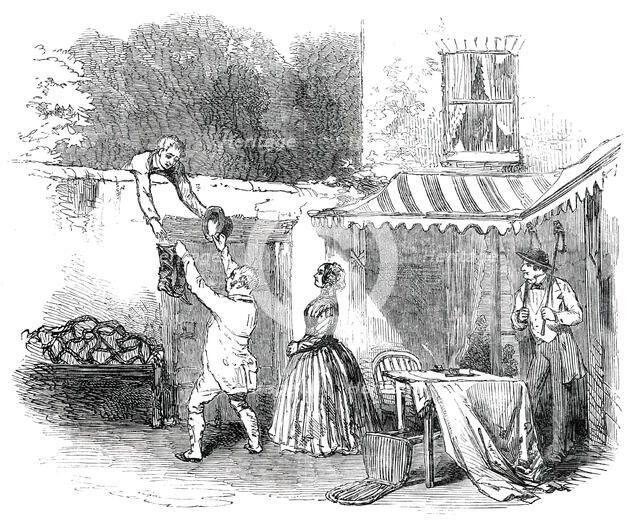 Scene from "Serve Him Right", at the Lyceum Theatre, 1850. Creator: Unknown.