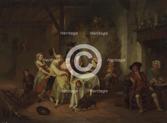 Scene in a Tavern, 1852. Creator: Hendrick Joseph Dillens.