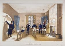 Scene in a barrack room at the Royal Military Academy, Woolwich, Kent, 1851. Artist: Anon