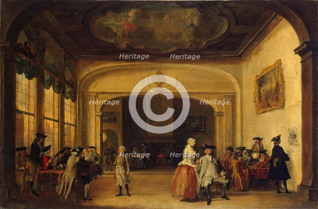 Scene in a Coffee Shop, 1750. Creator: Cornelis Troost.
