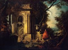 Scene in a Park, 1745. Creator: Jacques de Lajoue II