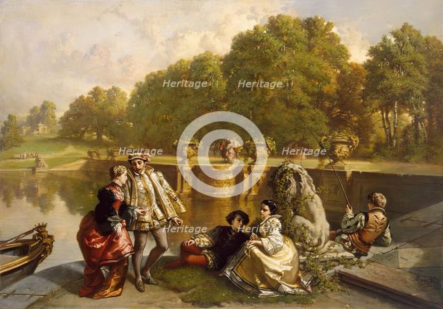 Scene in a Park, 1853. Creator: Joseph Lies.