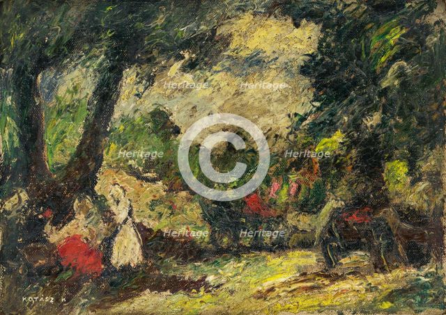 Scene in a park, 1920-1929. Creator: Karoly Kotasz.