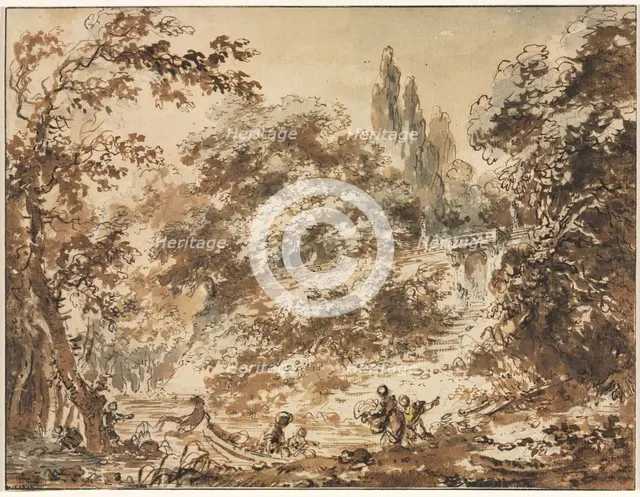 Scene in a Park, c. 1760. Creator: Jean-Honoré Fragonard (French, 1732-1806).