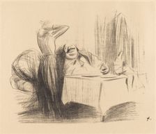 Scene in a Private Room (horizontal plate), c. 1905. Creator: Jean Louis Forain