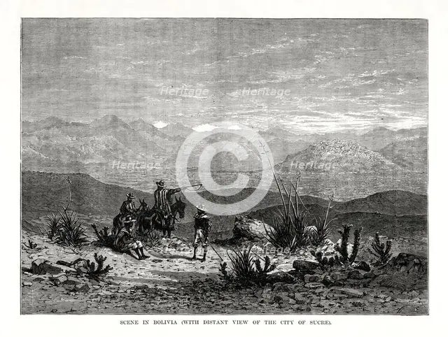 Scene in Bolivia, 1877. Artist: Unknown