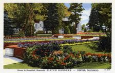 Scene in Beautiful, Romantic, Elitch Gardens, Denver, Colorado USA, 1945