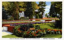 Scene in Beautiful, Romantic, Elitch Gardens, Denver, Colorado USA, 1945