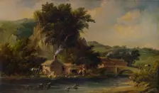 Scene in Dovedale, Derbyshire 1836, (1938). Artist: Alfred Vickers