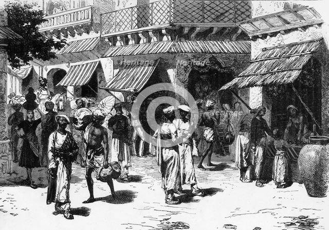 'Scene In Delhi: The Cross-Roads, Chandni Chowk, the Principal Business Thoroughfare', c1891. Creator: James Grant.