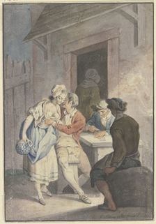 Scene in front of an inn, 1780. Creator: Gottlieb Welte
