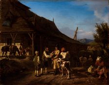 Scene in Front of an Inn, 1867. Creator: Wilhelm Leopolski