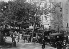 Scene In Front Of Belasco Theatre - When French Commissioners Attended, 1917. Creator: Harris & Ewing