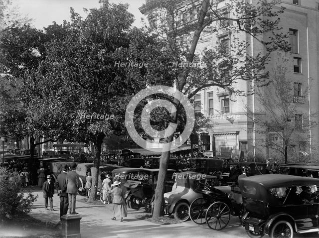 Scene In Front Of Belasco Theatre - When French Commissioners Attended, 1917. Creator: Harris & Ewing.