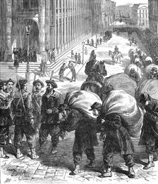 Scene in front of the Grand Theatre, Bordeaux, 1871. Creator: Unknown