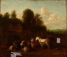 Scene in Front of the Grotto, around 1650. Creator: Unknown