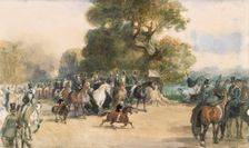 Scene in Hyde Park, c1850s. Creator: Eugene-Louis Lami (1800-90)