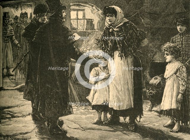 Scene in Ireland: visit of the tithe-proctor, early 1830s (c1890). Creator: Unknown.