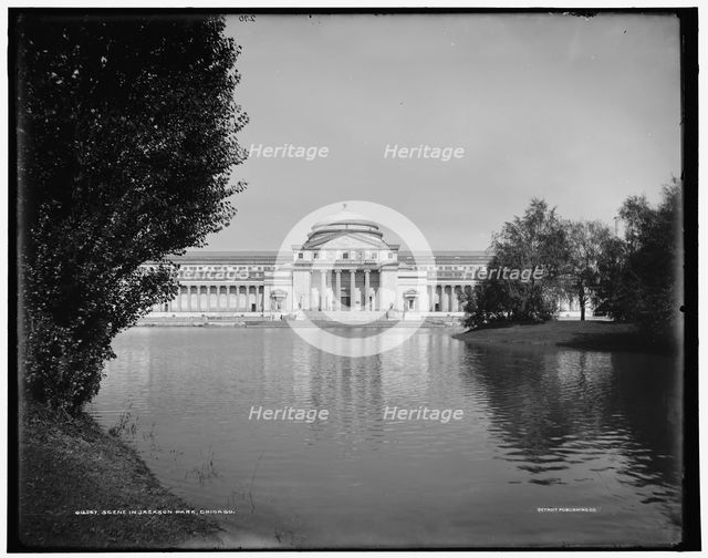 Scene in Jackson Park, Chicago, Ill., between 1890 and 1901. Creator: Unknown.