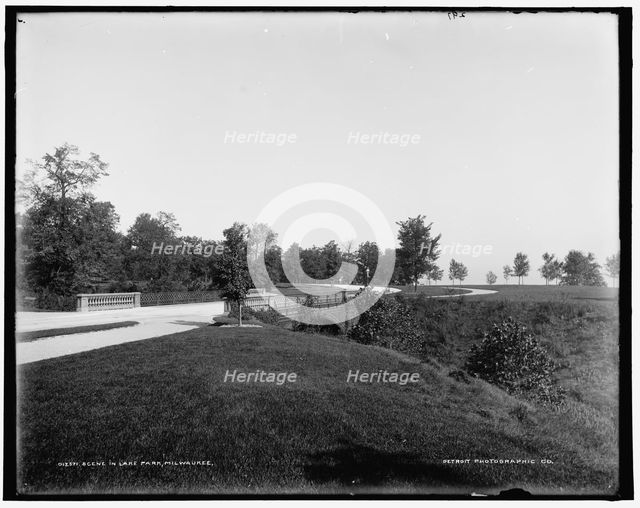 Scene in Lake Park, Milwaukee, between 1890 and 1901. Creator: Unknown.